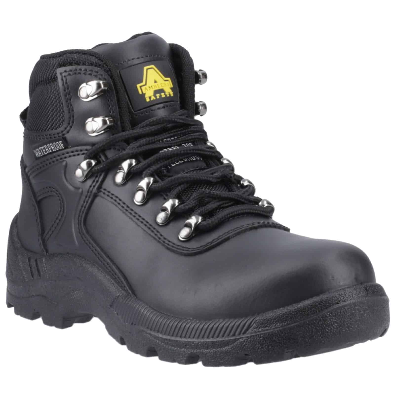 Steel-toe safety boots for industrial environments.