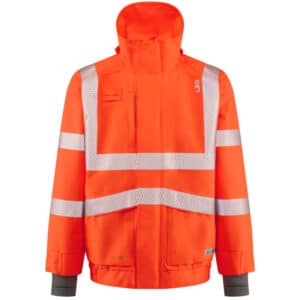 J05-LEO Hi-Viz Bomber Jacket in fluorescent orange