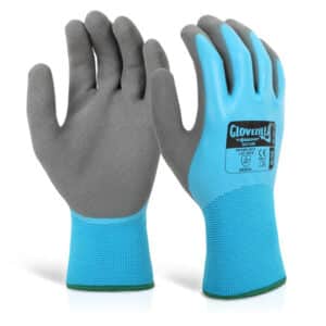 GZ102 GLOVEZILLA WATERPROOF LATEX GRIPPER GLOVE BLUE